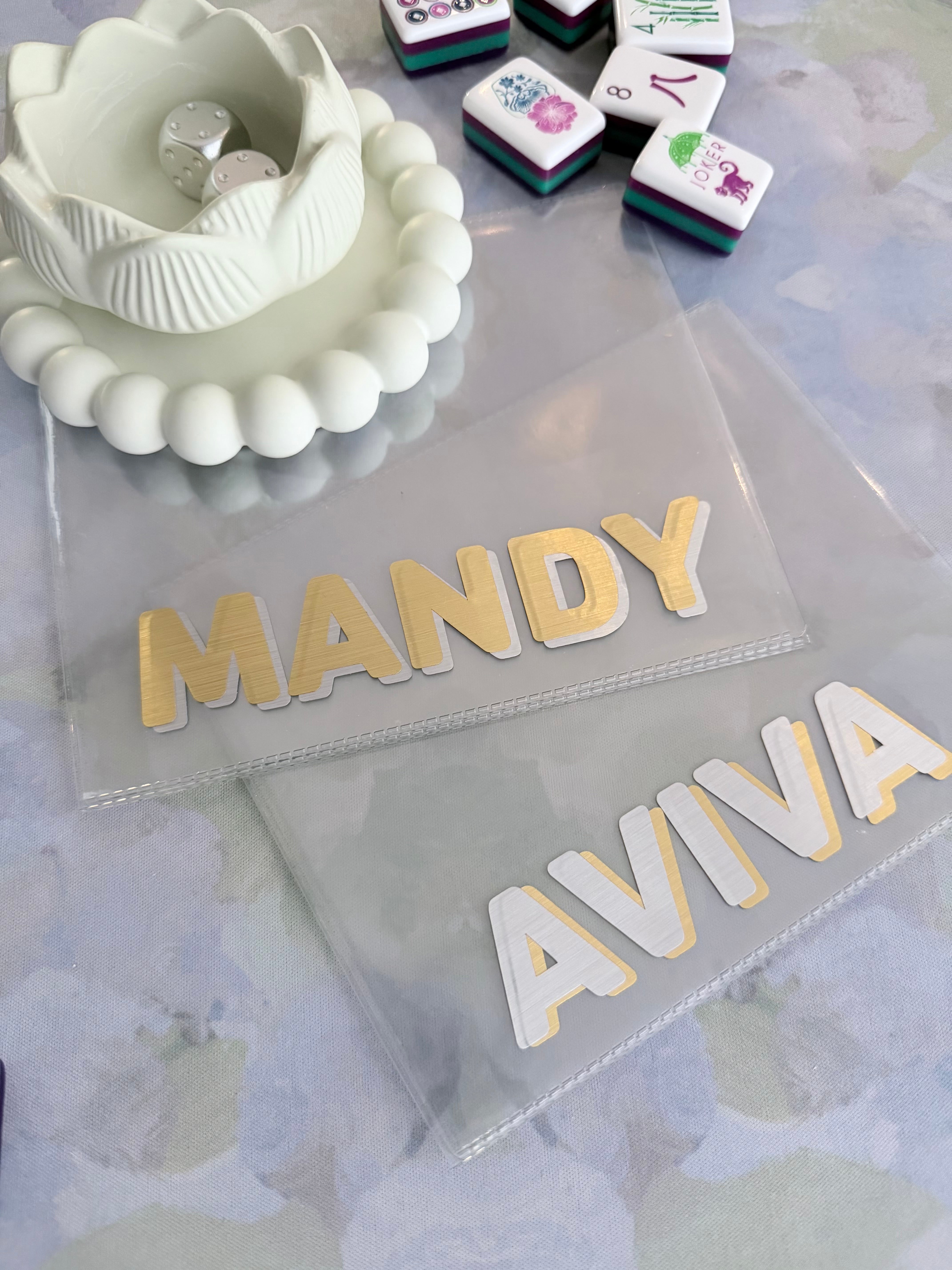 PERSONALIZED MAHJONG CARD HOLDER Color & Pour PERSONALIZED MAHJONG CARD HOLDER Color & Pour