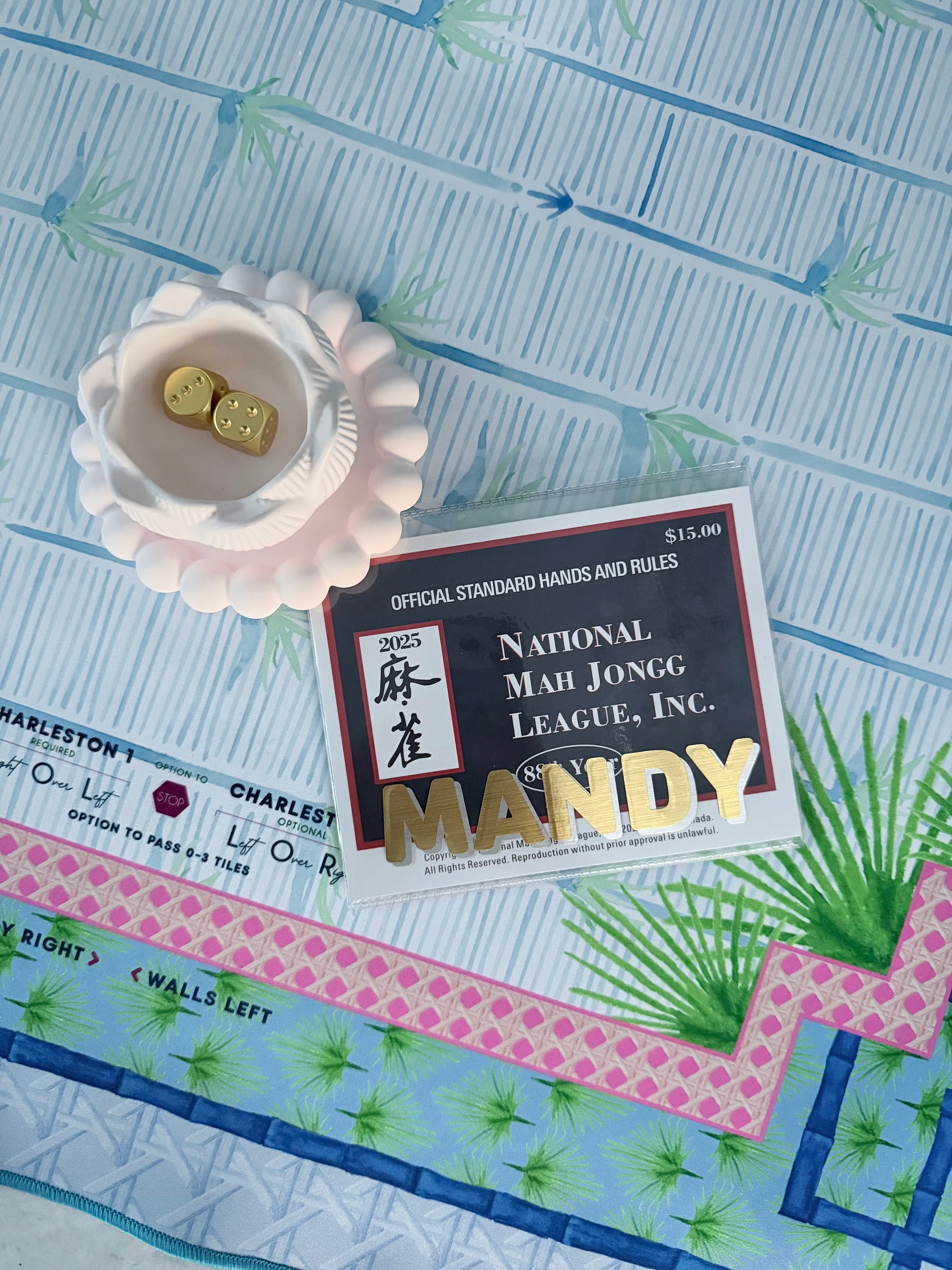 PERSONALIZED MAHJONG CARD HOLDER Color & Pour PERSONALIZED MAHJONG CARD HOLDER Color & Pour